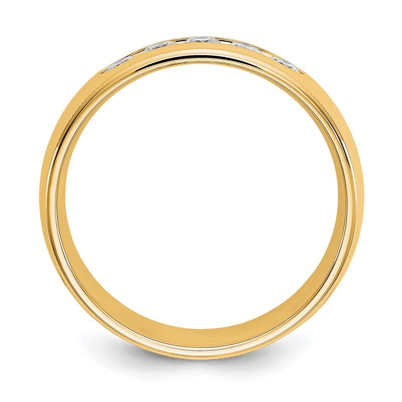 14K White Gold Men's 1/2 carat Lab Grown Diamond VS+ F+ Size 10.5 Complete Miligrain Band