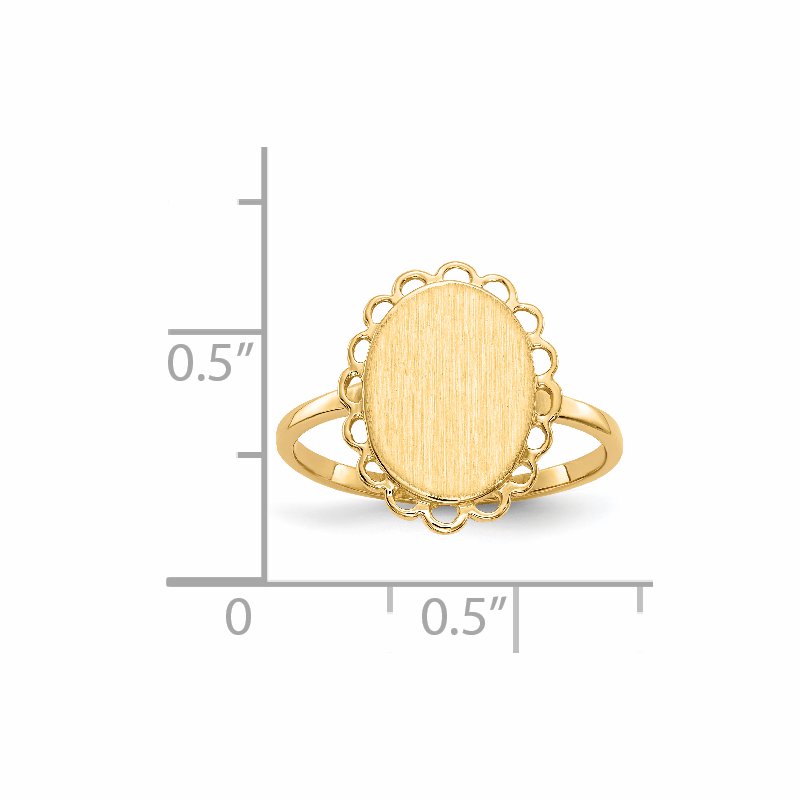 14k 9.0x12.0mm Open Back Signet Ring