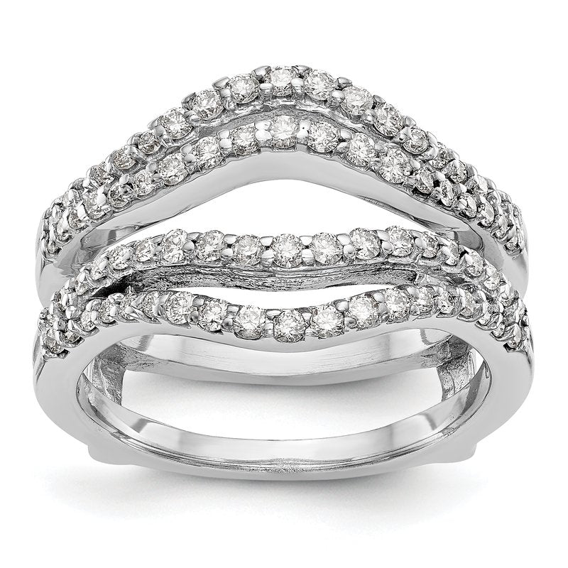 14K White Gold 5/8 carat Lab Grown Diamond VS+ F+ Complete Ring Guard