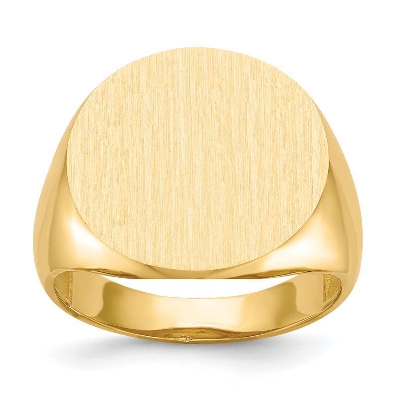 14k 18.0x17.5mm Open Back Mens Signet Ring