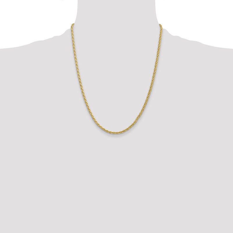 14k 16 inch 3mm Parisian Wheat with Lobster Clasp Chain