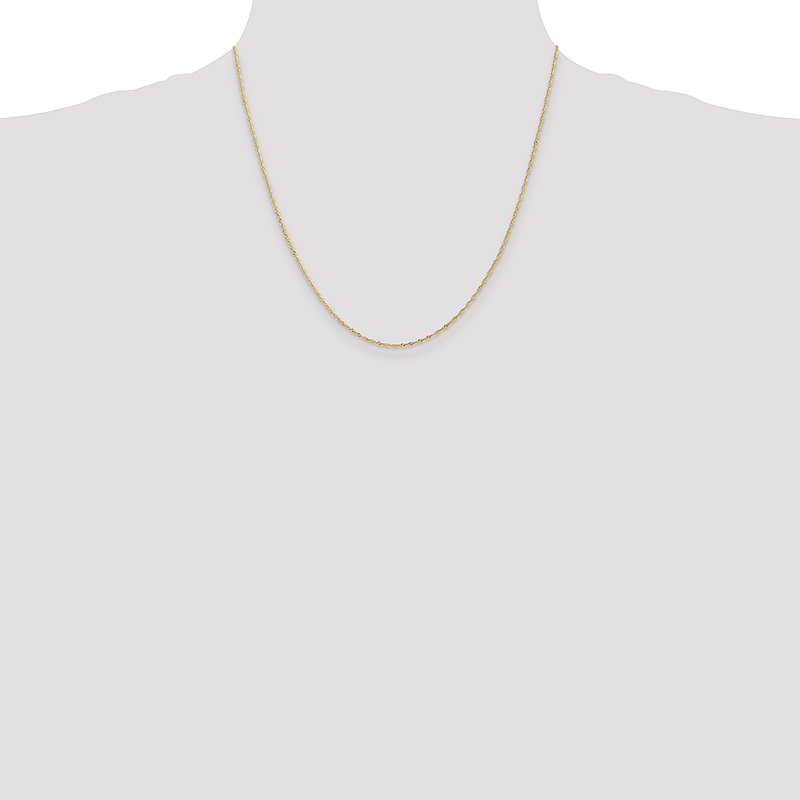 14K 14 inch 1.10mm Singapore with Spring Ring Clasp Chain