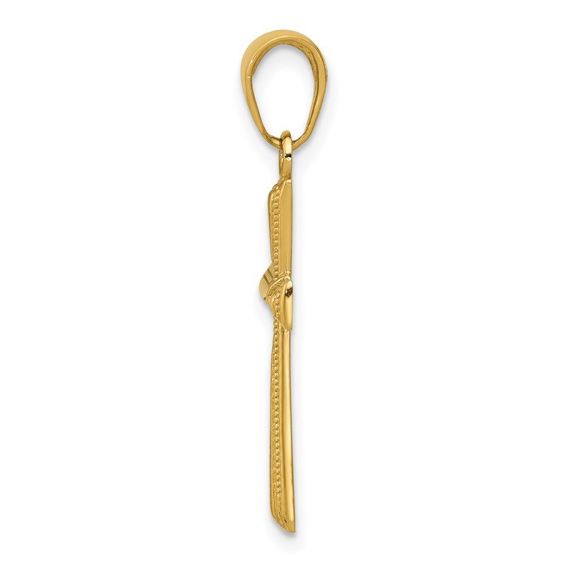 14K Diamond-cut -X- Center Cross Pendant