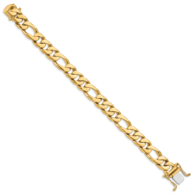 14K 18inch 10mm Hand Polished Figaro Link with Box Catch Clasp Chain