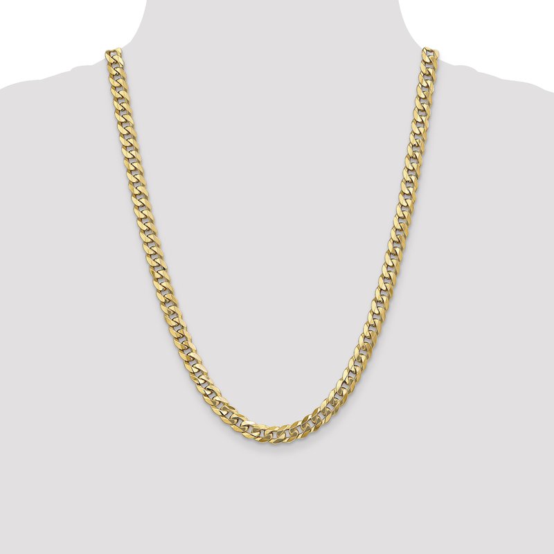 14K 8mm Flat Beveled Curb Chain