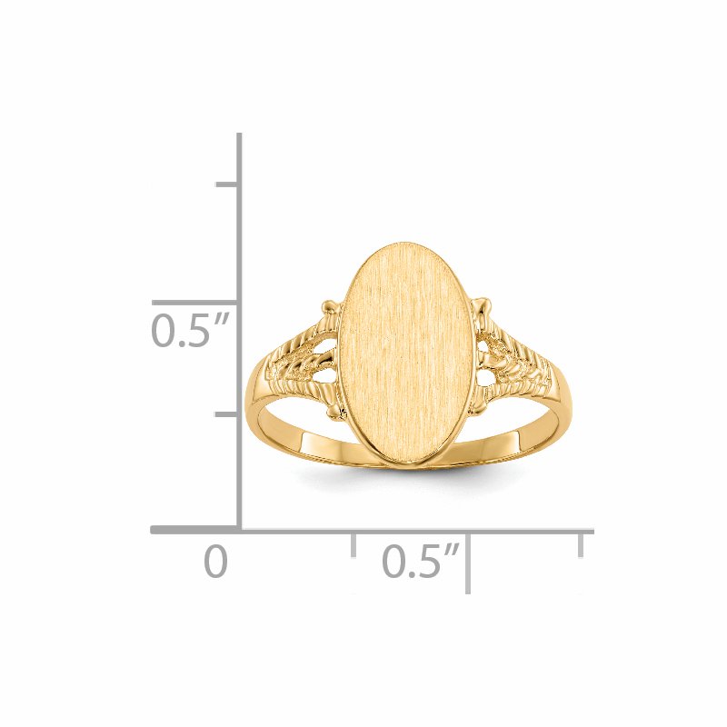 14k 8.5x14.0mm Closed Back Signet Ring
