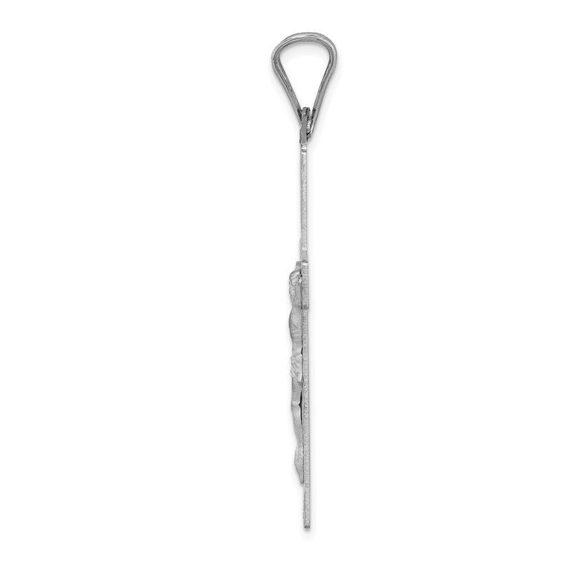 14k White Gold Crucifix Pendant