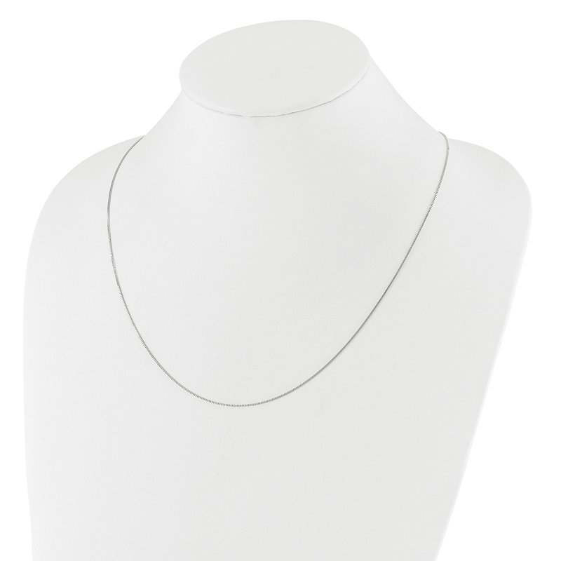 14K White Gold Adjustable .7mm Baby Box Chain