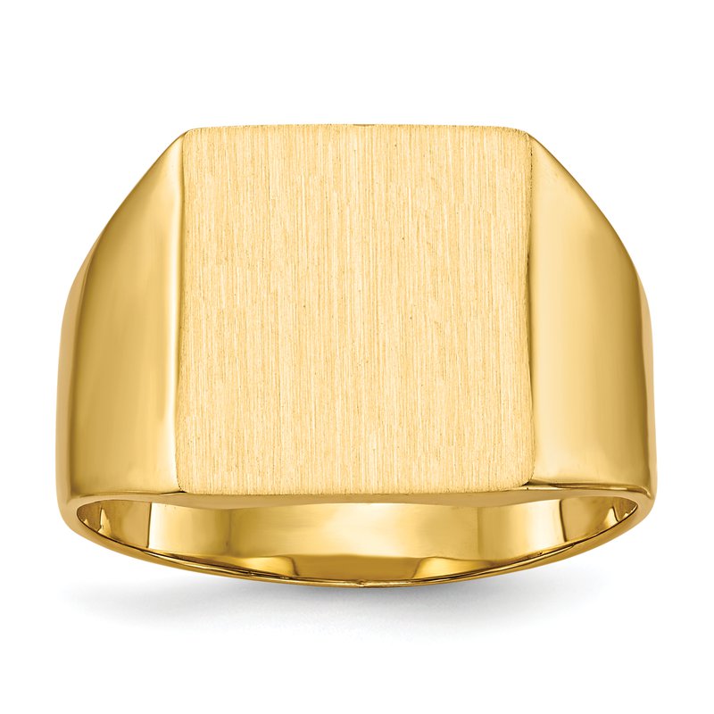 14k 12.0x13.0mm Closed Back Mens Signet Ring