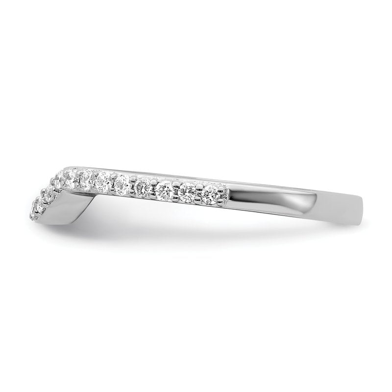 14K White Gold 1/4 carat Lab Grown Diamond VS/SI  D E F  Wedding Band