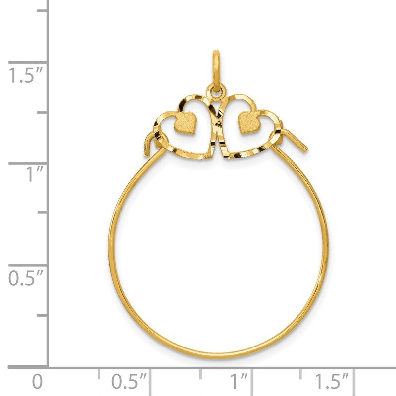 14k Diamond-cut Heart Charm Holder Pendant