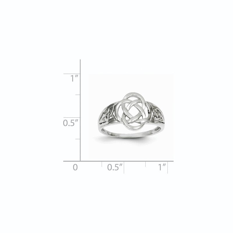 14k White Gold Ladies Celtic Knot Ring