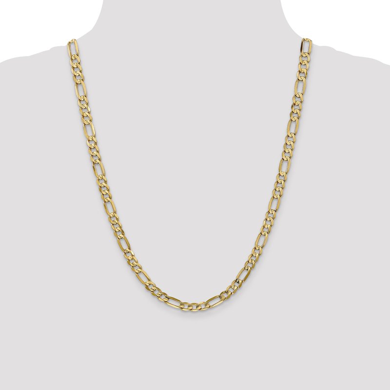 14K 26 inch 6mm Concave Open Figaro with Lobster Clasp Chain