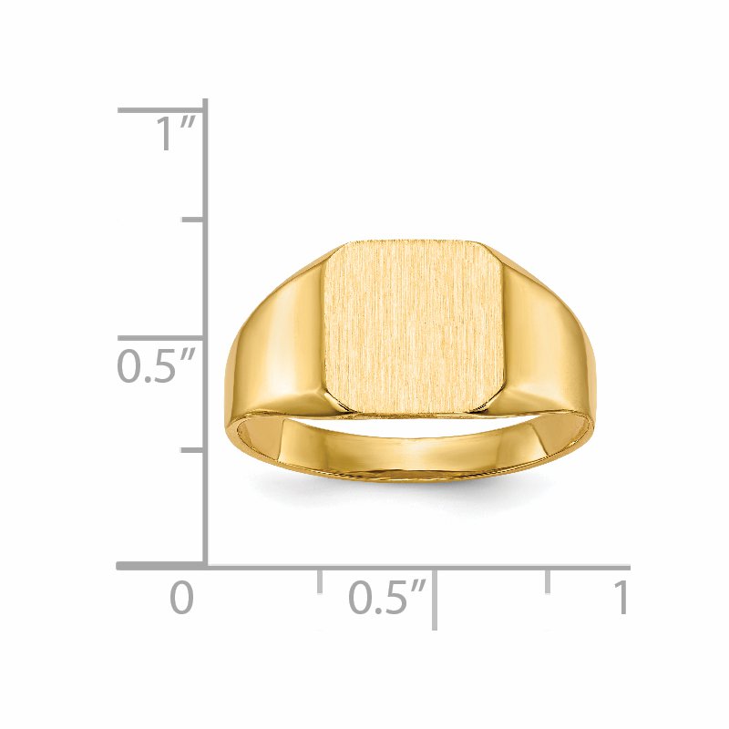 14k 11.0x11.0mm Open Back Mens Signet Ring