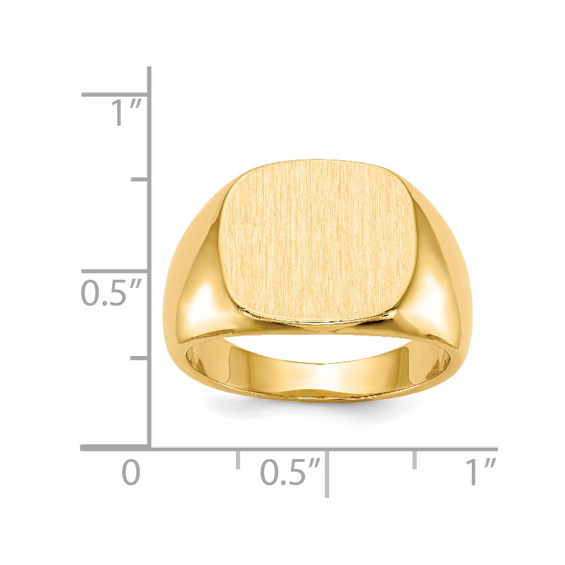 14k 15.0 x13.5mm Closed Back Mens Signet Ring