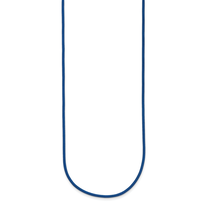 14k Yellow Clasp 1.6mm 16 inch Royal Blue Leather Cord Necklace