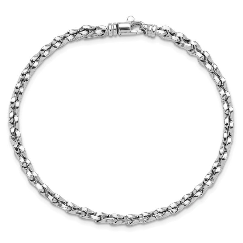14K White Gold Polished 5mm Fancy Link 7.5 inch Bracelet