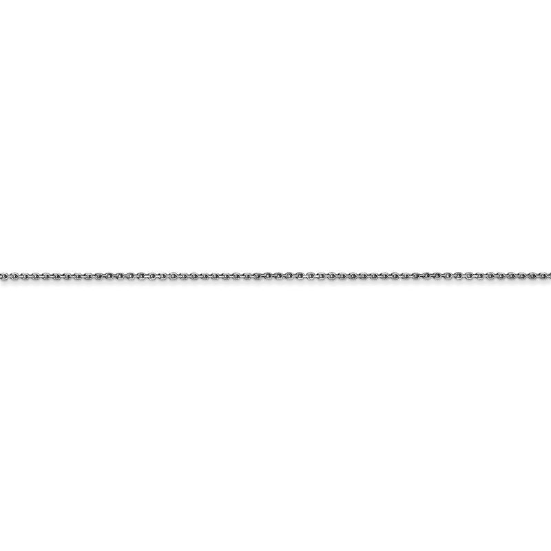 14K White Gold 26 inch .8mm Diamond-cut Round Open Link Cable with Lobster Clasp Chain