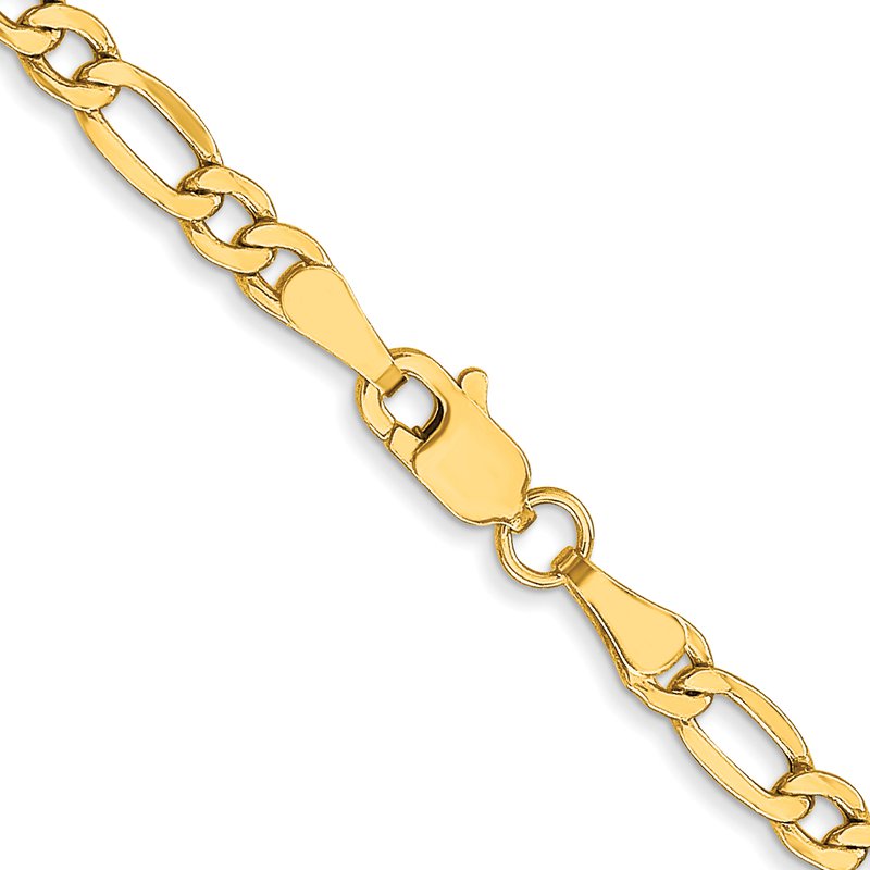 10K 3.5mm Semi-Solid Figaro Chain