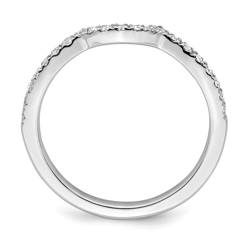14K White Gold 1/4 carat Lab Grown Diamond VS/SI  D E F  Wedding Band