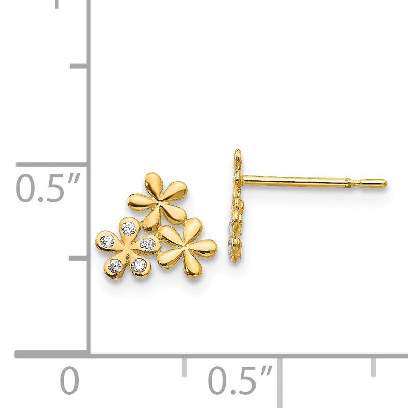 14k Madi K CZ Children's Flower Post Earrings