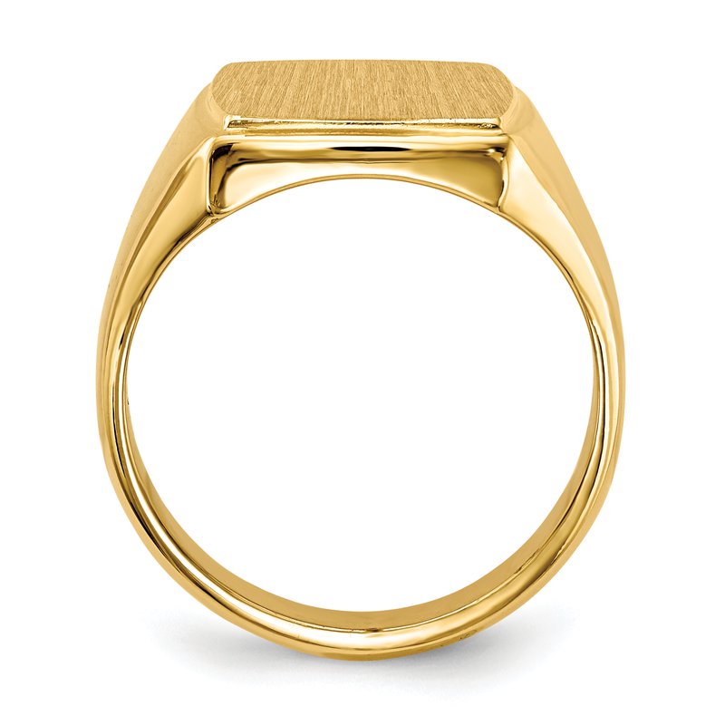 14k 13.0x14.5mm Closed Back Mens Signet Ring