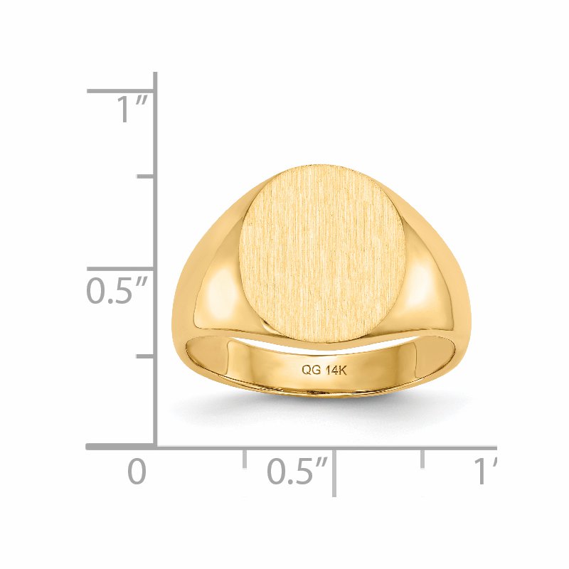14k 13.0x14.0mm Closed Back Mens Signet Ring