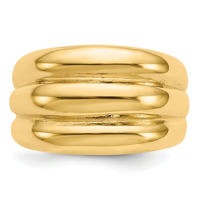 14k Polished Scalloped Dome Ring