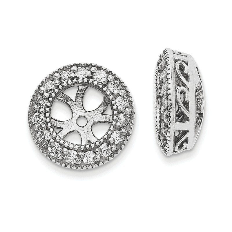 14K White Gold 1/3 carat Lab Grown Diamond VS+ F+ for 5.5-6mm Studs Complete Earring Jackets