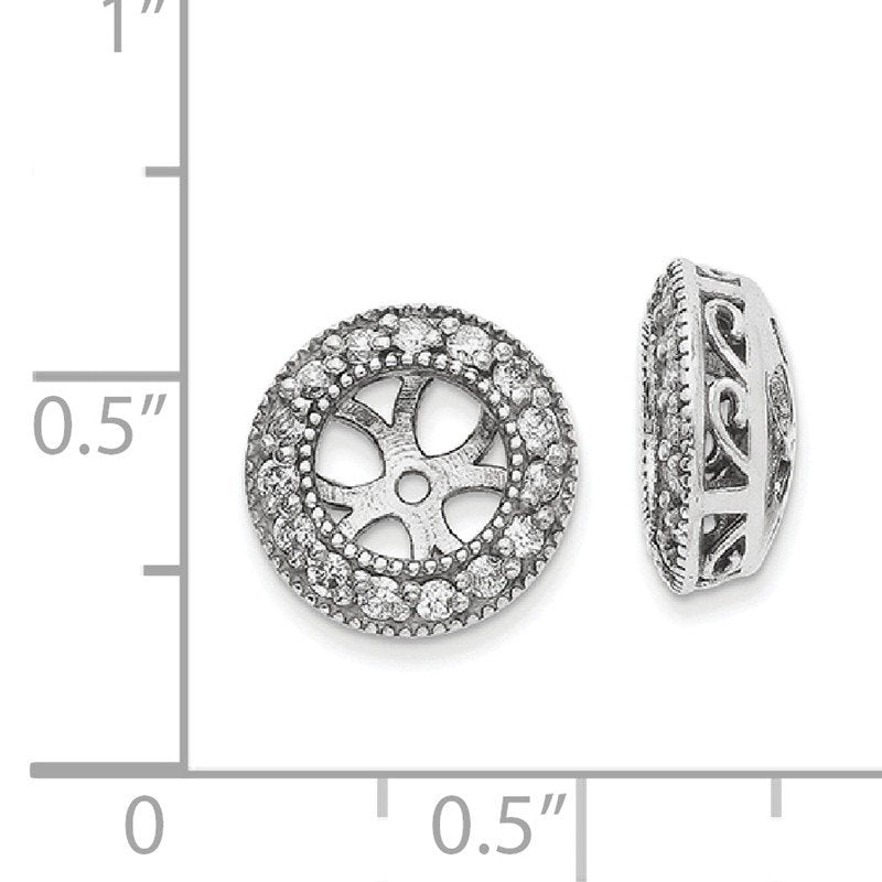 14K White Gold 1/3 carat Lab Grown Diamond VS+ F+ for 5.5-6mm Studs Complete Earring Jackets