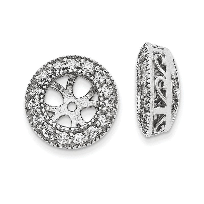14K White Gold 1/3 carat Lab Grown Diamond VS+ F+ for 5.5-6mm Studs Complete Earring Jackets
