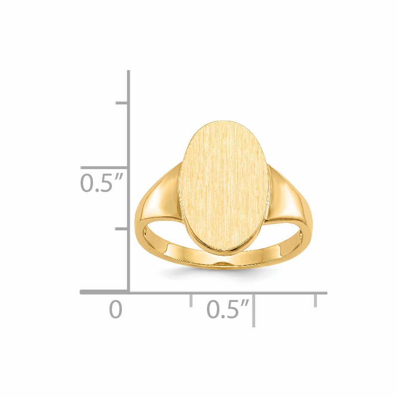 14k 9.0x14.5mm Open Back Signet Ring