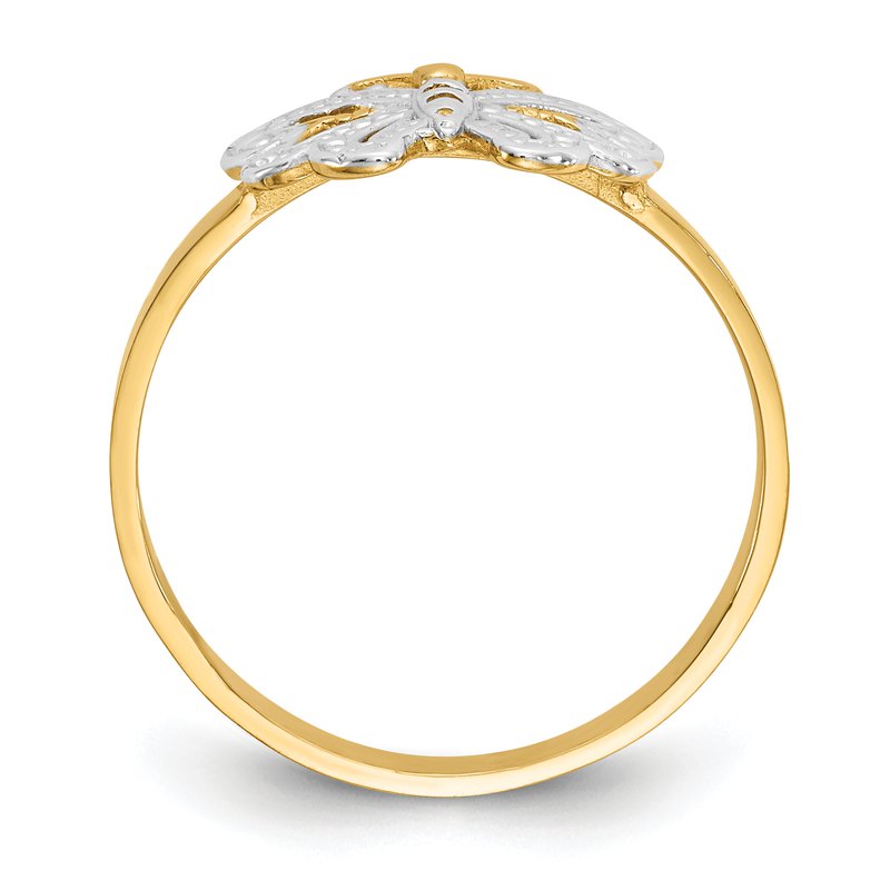 14k w/Rhodium Butterfly Ring