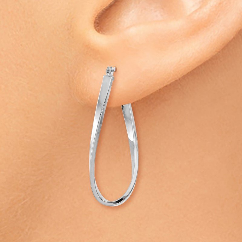 14k White Gold Small Twisted Earrings