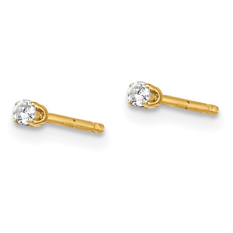 14ky .10ct. I2 K-L Diamond Stud Push-on Post Earrings
