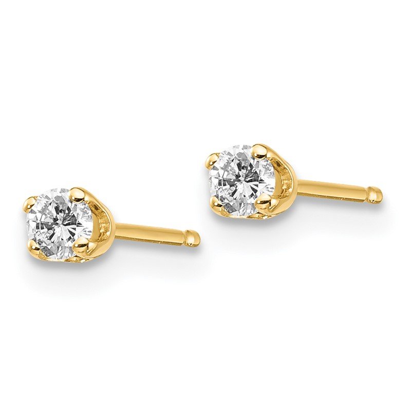 14ky .10ct. I2 K-L Diamond Stud Push-on Post Earrings