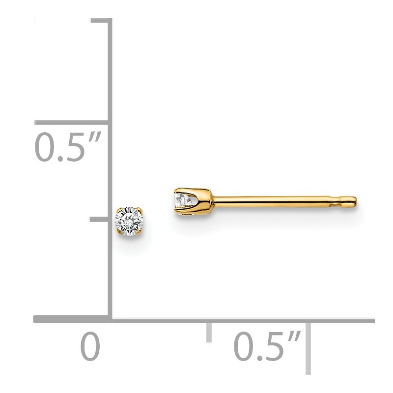 14ky .10ct. I2 K-L Diamond Stud Push-on Post Earrings