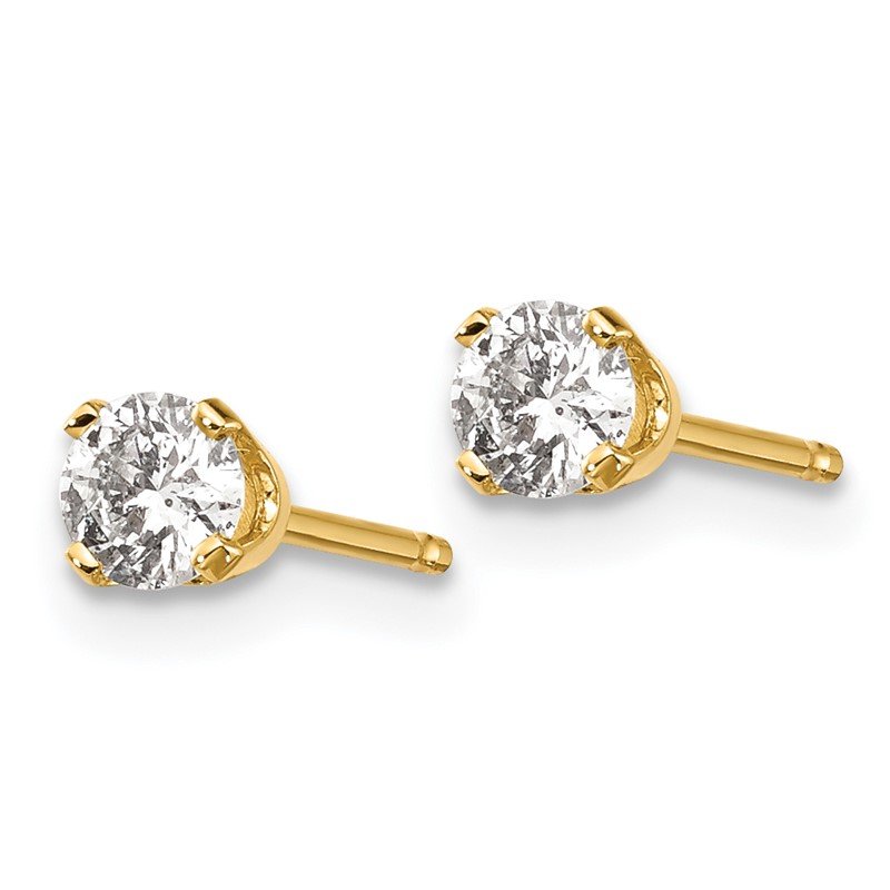 14ky .10ct. I2 K-L Diamond Stud Push-on Post Earrings