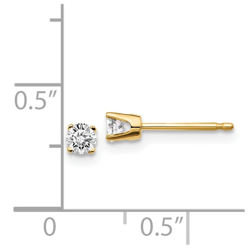14ky .10ct. I2 K-L Diamond Stud Push-on Post Earrings