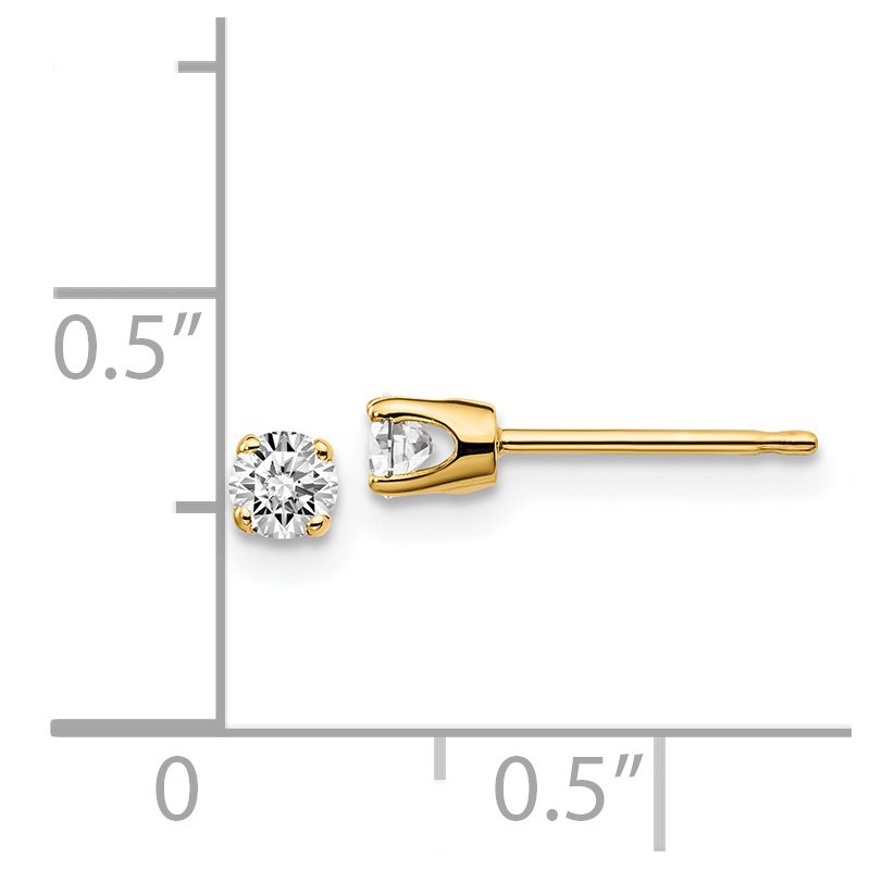 14ky .10ct. I2 K-L Diamond Stud Push-on Post Earrings