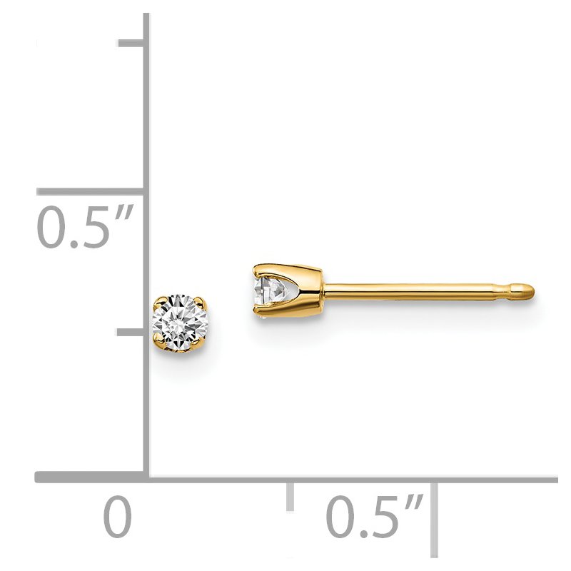 14ky .10ct. I2 K-L Diamond Stud Push-on Post Earrings