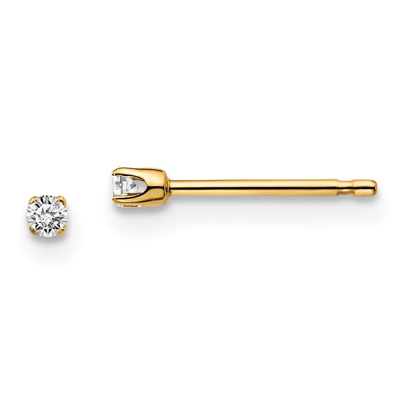 14ky .10ct. I2 K-L Diamond Stud Push-on Post Earrings