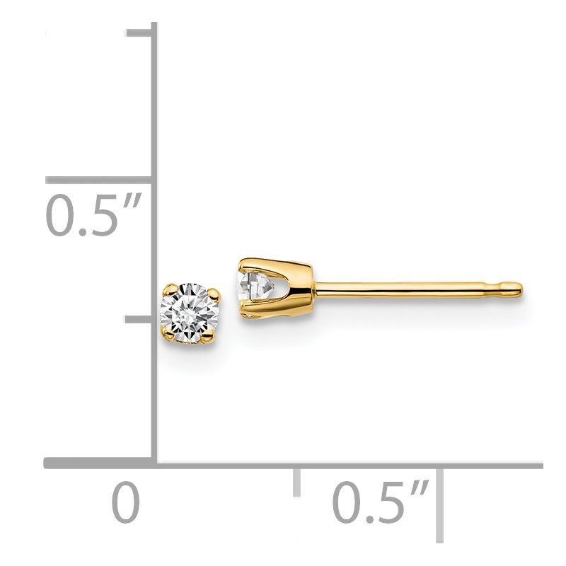 14ky .10ct. I2 K-L Diamond Stud Push-on Post Earrings