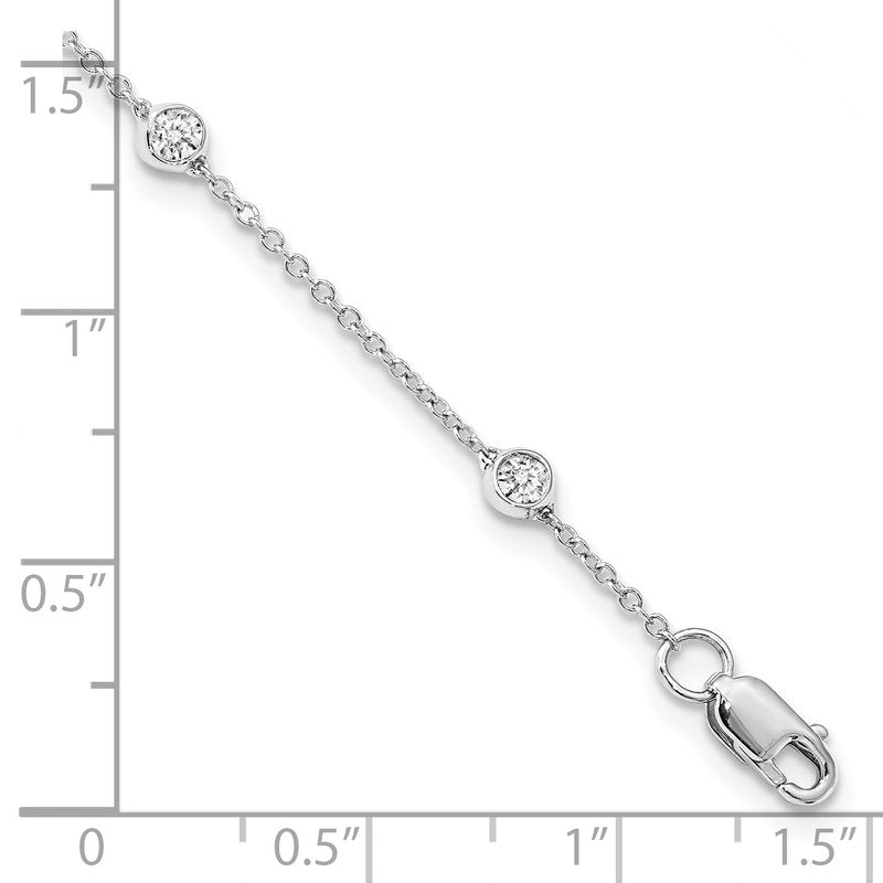 14K Rose Gold 3/8 carat Lab Grown Diamond VS+ F+ Complete 7 Station 7 in Bracelet
