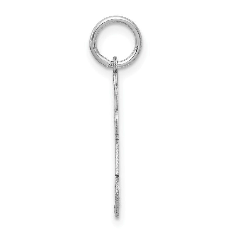 14k White Gold The Kids Small Girl with Ponytails Engravable Kiss Charm