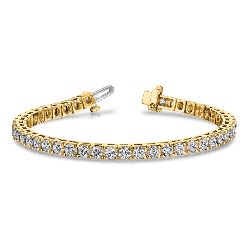 14k Complete 10.8 carat Round AA Diamond 4-prong 7 inch Tennis Bracelet