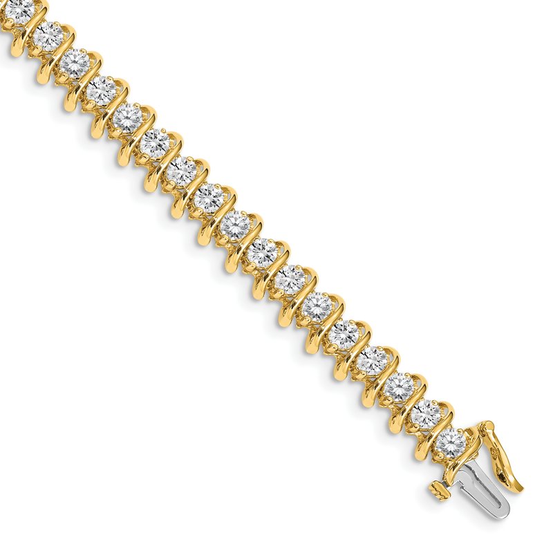 14k Complete 5 carat Round VS Diamond Fancy Spiral 7 inch Tennis Bracelet