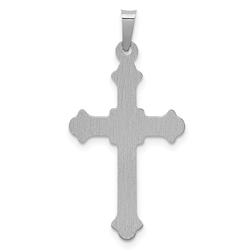 14k White Gold Polished INRI Crucifix Pendant