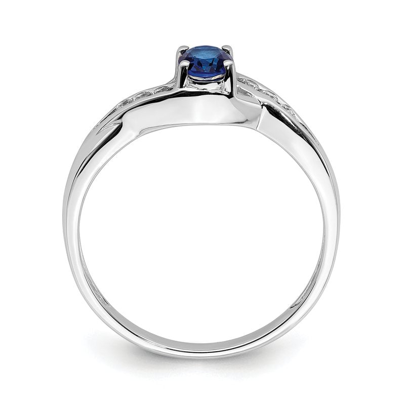 14k White Gold Oval Emerald Diamond Ring