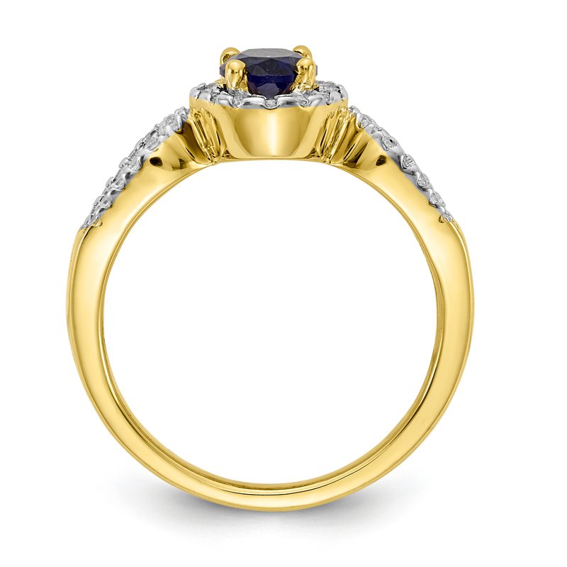 14k White Gold Diamond and Oval Emerald Ring